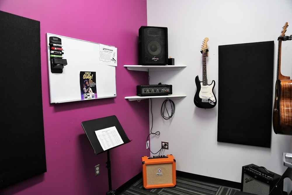 Bach to Rock Bristow lesson room with instruments